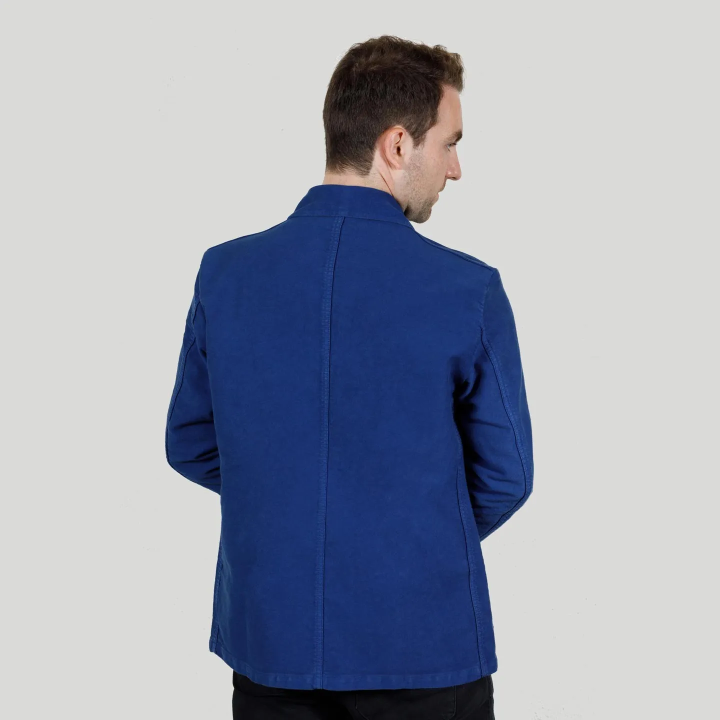 thumbnail image 2 of WOLF French Chore Jacket Moleskin Workwear – Made In UK, Racing Green, Men's S M L XL 2XL 2 of 6