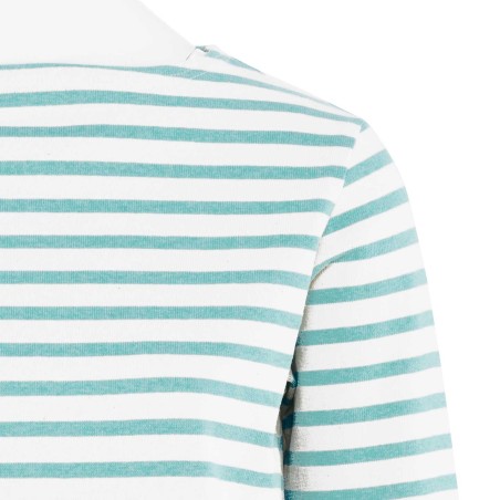 Striped shirt White / Jade, unisex Orcival