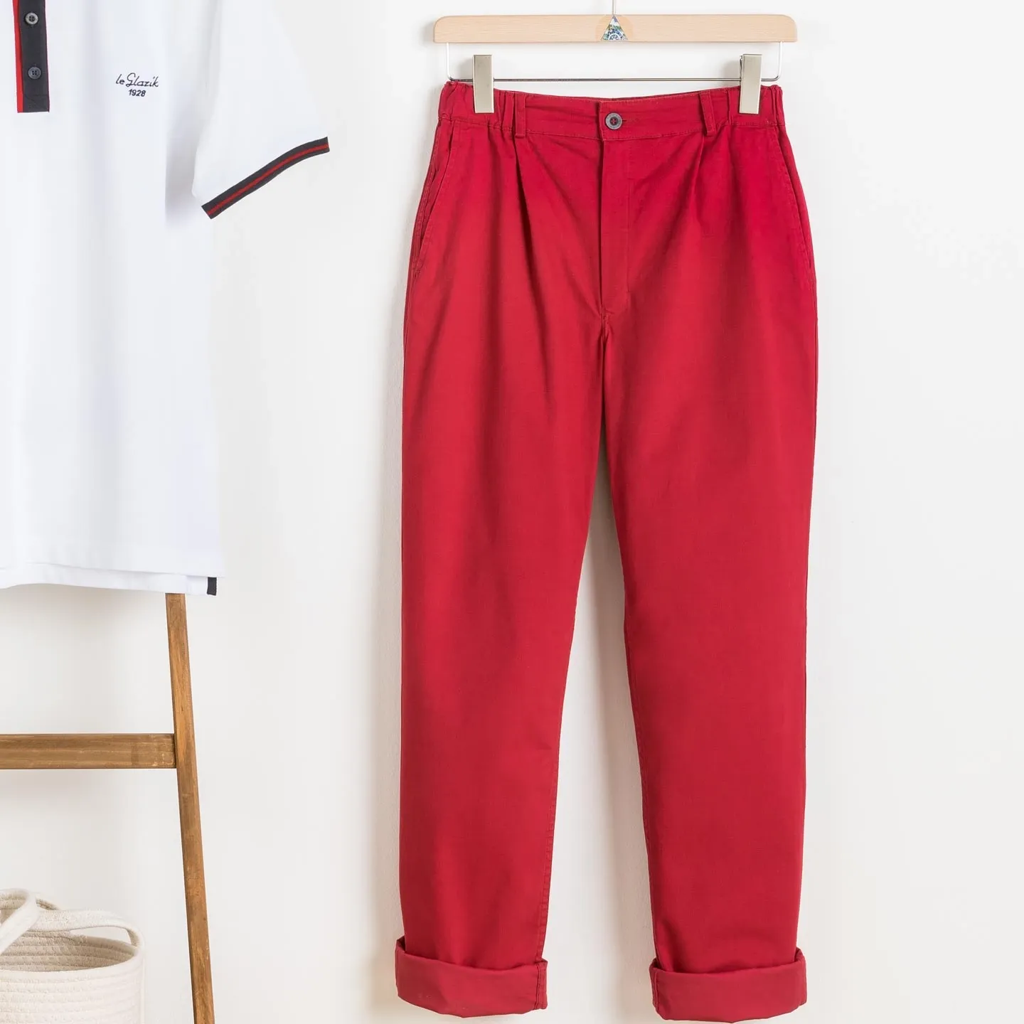 Pornichet, Authentic Breton Fisherman's Trousers in Organic Canvas Kermes Le Glazik