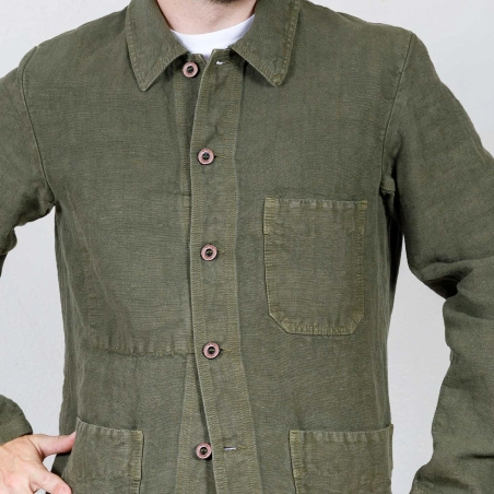 Veste en tissu lourd de lin 2L/5C olive