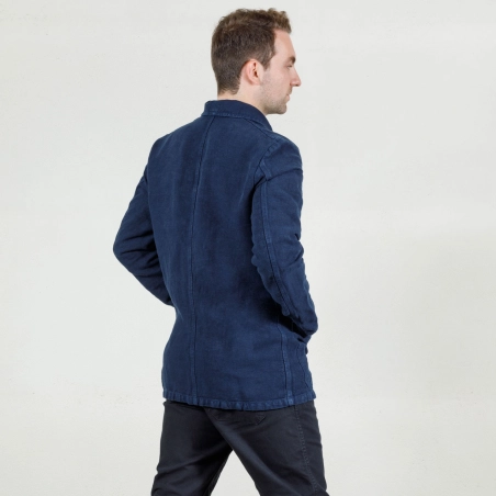 Jacket in Heavy Linen fabric 2L/5C Navy