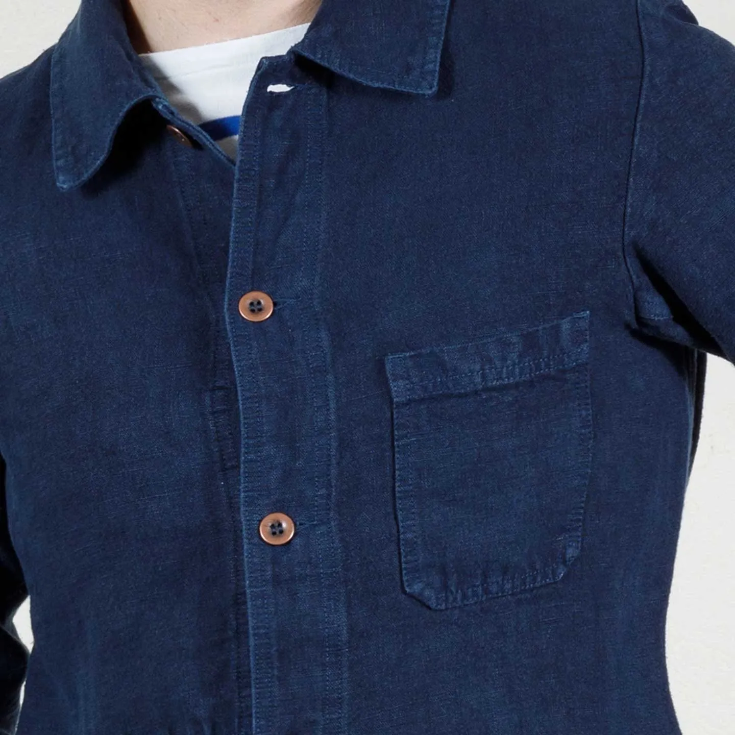 Jacket in Heavy Linen fabric 2L/5C Navy