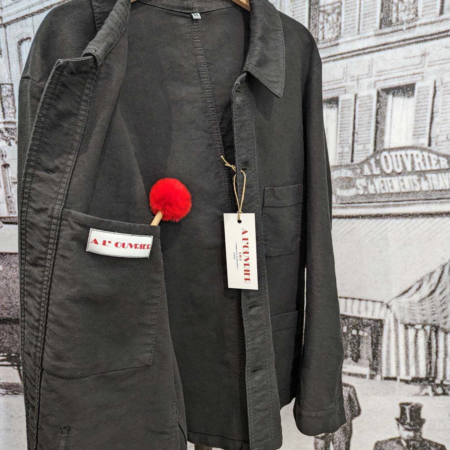 Ancestral moleskin work jacket A L'Ouvrier Coltin made in France