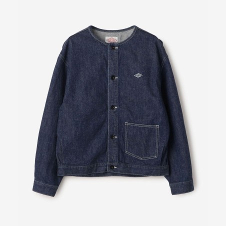 11oz Denim Cotton Twill No Collar Blouson DANTON #DT-A0121 KDM