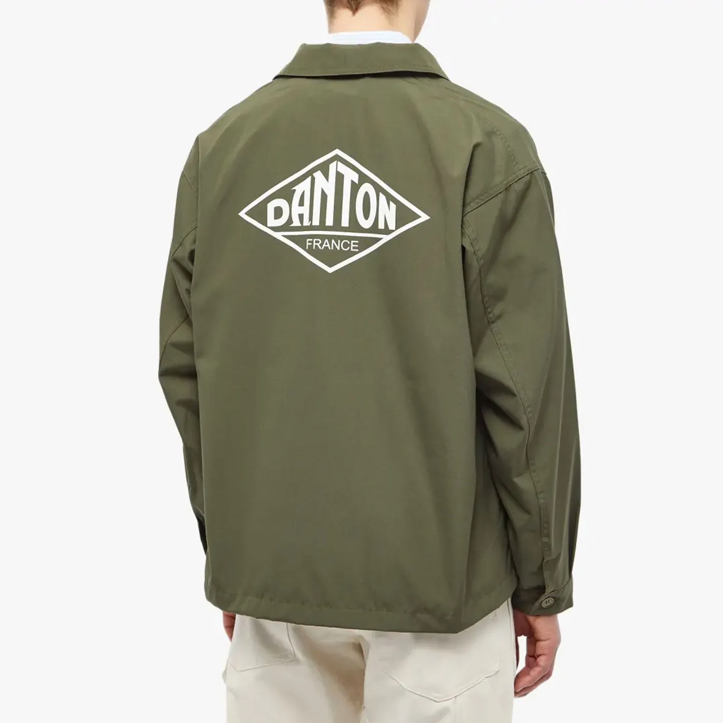 Poplin Coveralls M.Green Back Danton Logo #DT-A0305 PCP Poplin Coveralls M.Green Back Danton Logo #DT-A0305 PCP