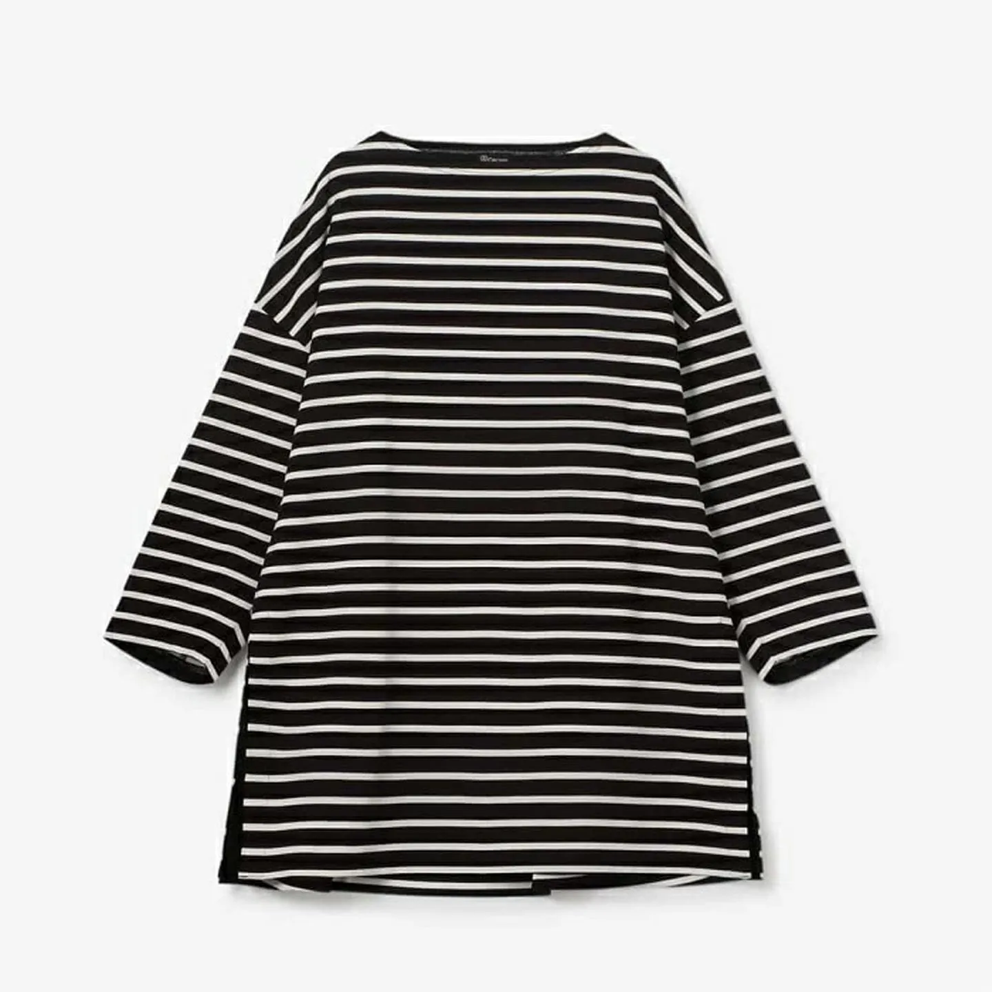 Long Striped shirt, Boat Neck, Black / White Orcival #OR-C0139 MER