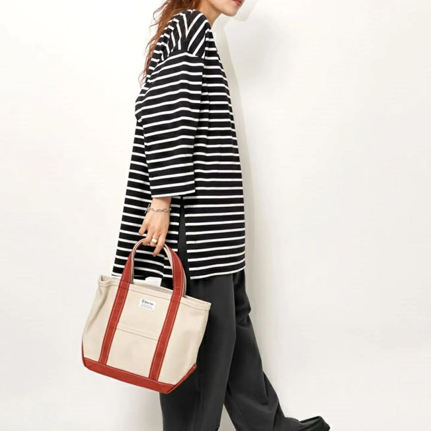 Long Striped shirt, Boat Neck, Black / White Orcival #OR-C0139 MER