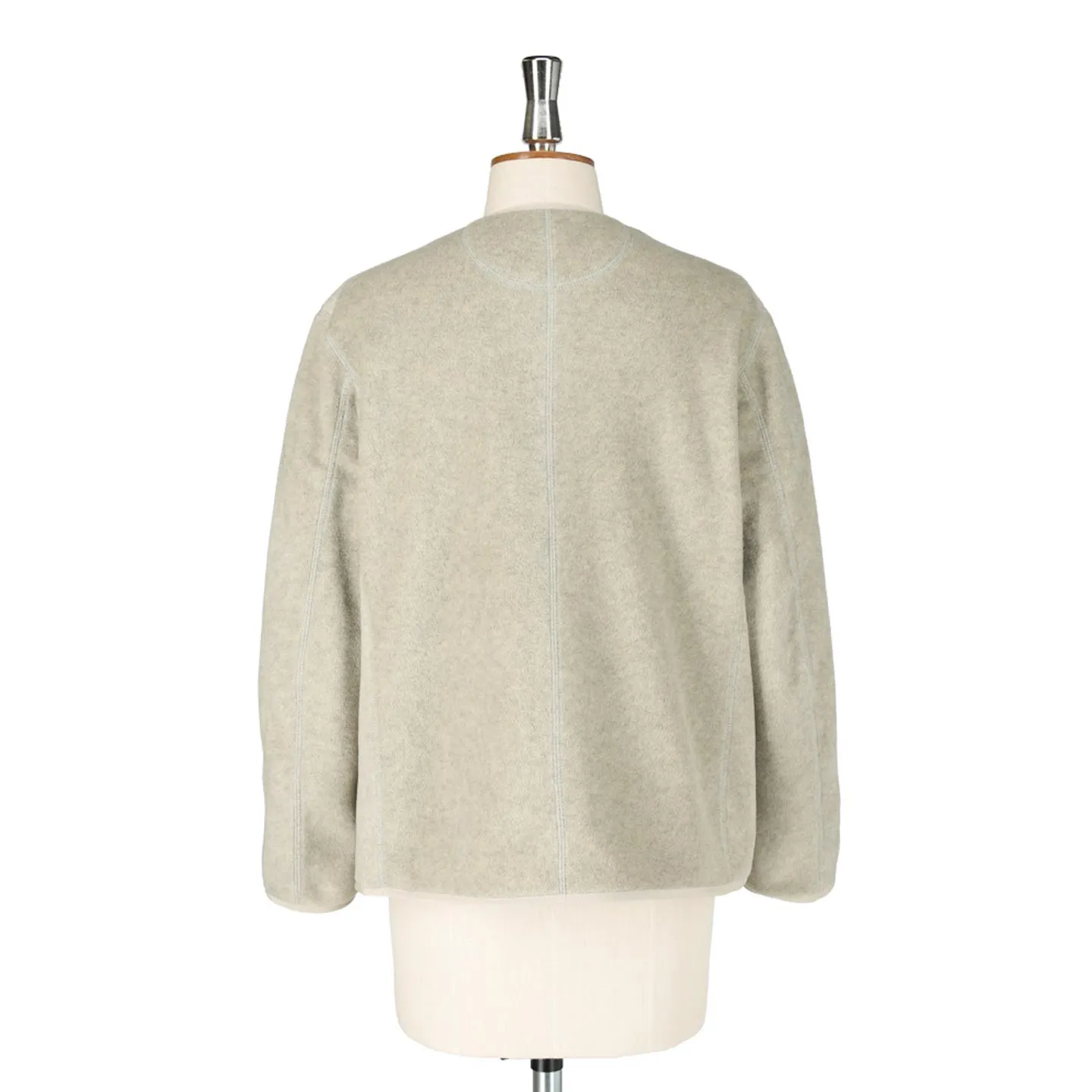 Fleece Collarless Jacket Marble