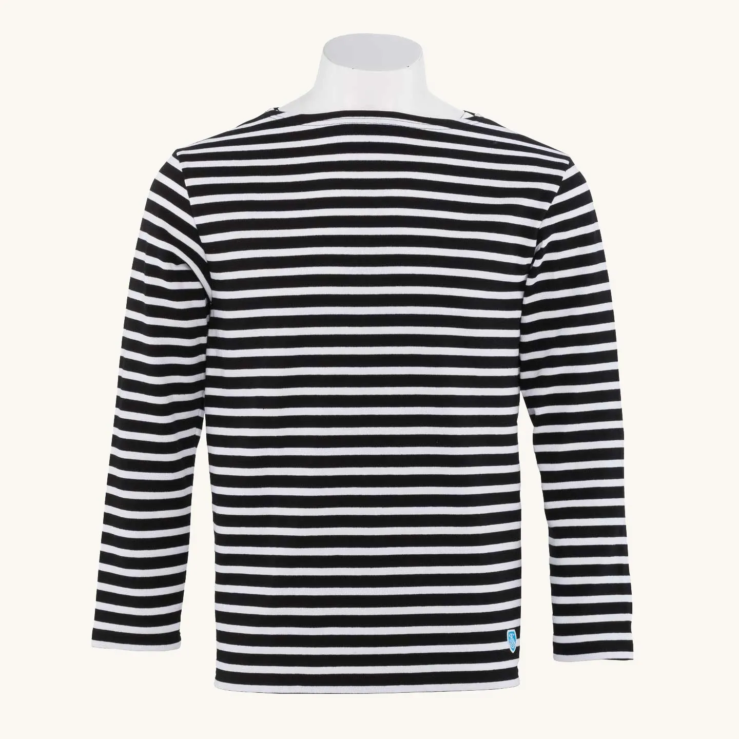 Striped shirt Black / White, unisex made in France Orcival