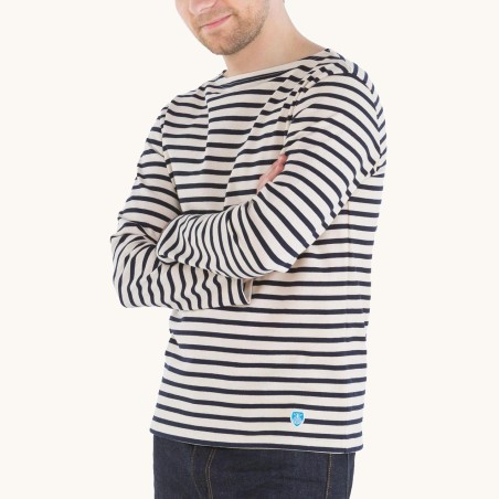 Striped breton shirt Ecru / Marine, unisex