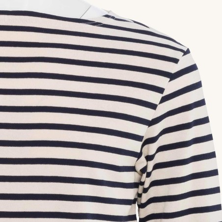 Striped breton shirt Ecru / Marine, unisex Orcival