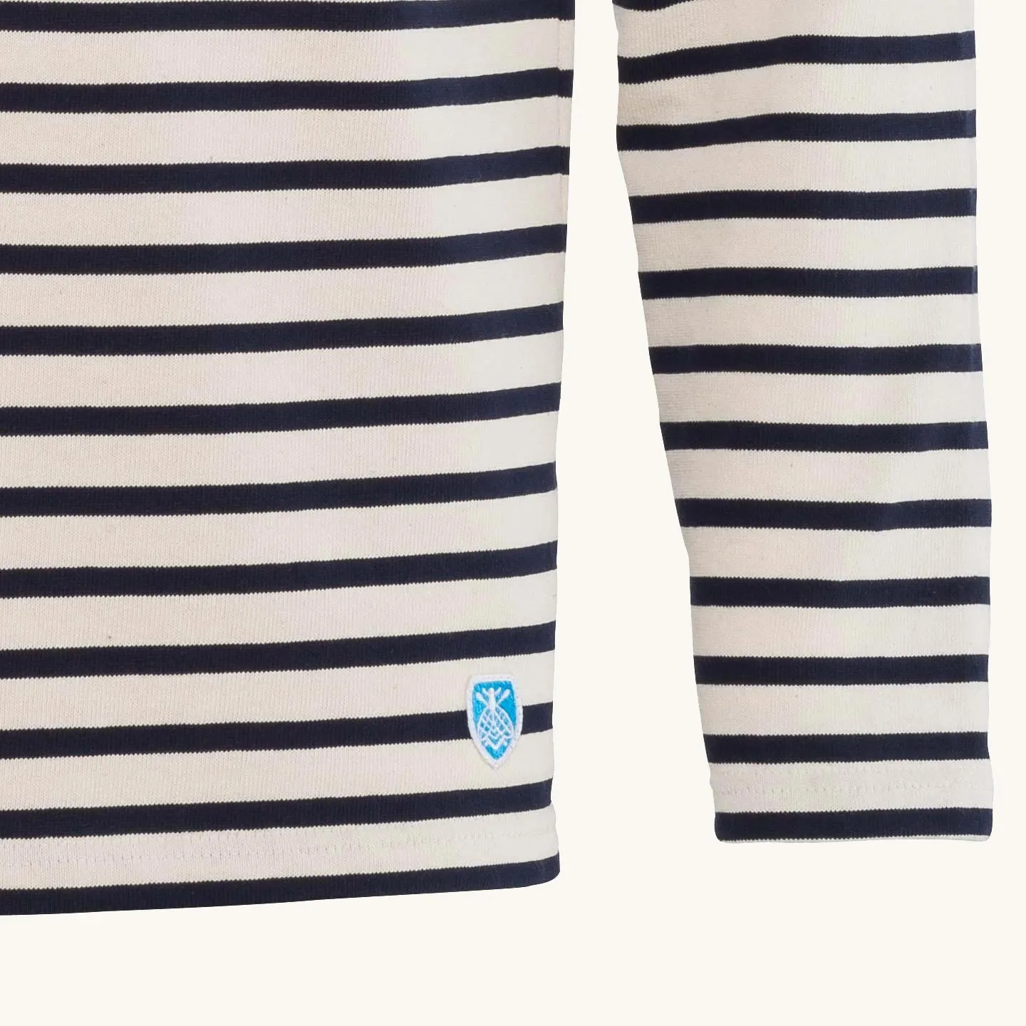 Striped breton shirt Ecru / Marine, unisex Orcival