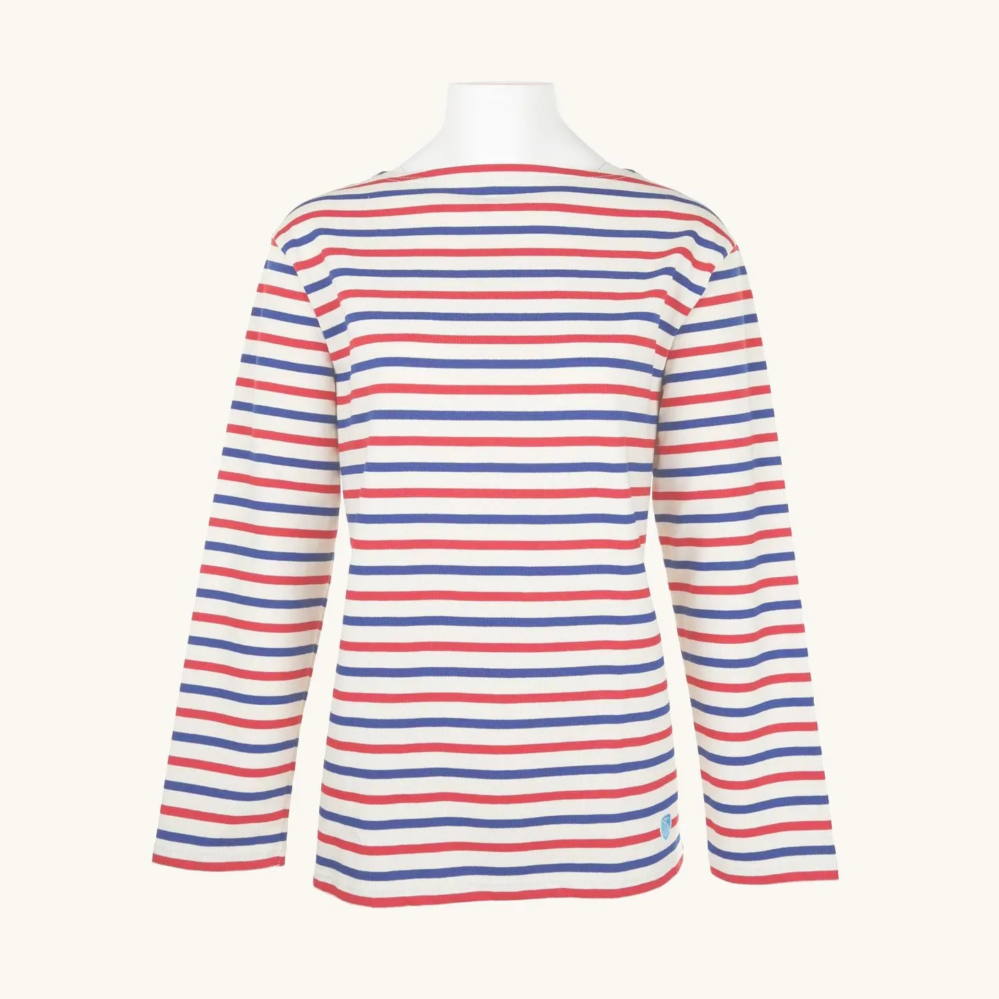 Striped shirt Ecru / Blue / Red, unisex Orcival