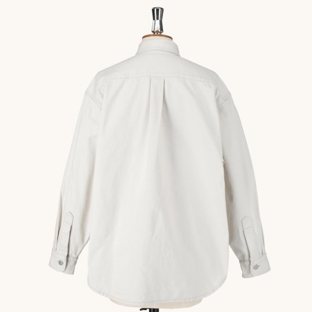 Denim shirt Jacket Light Greige 11oz 100% cotton Orcival