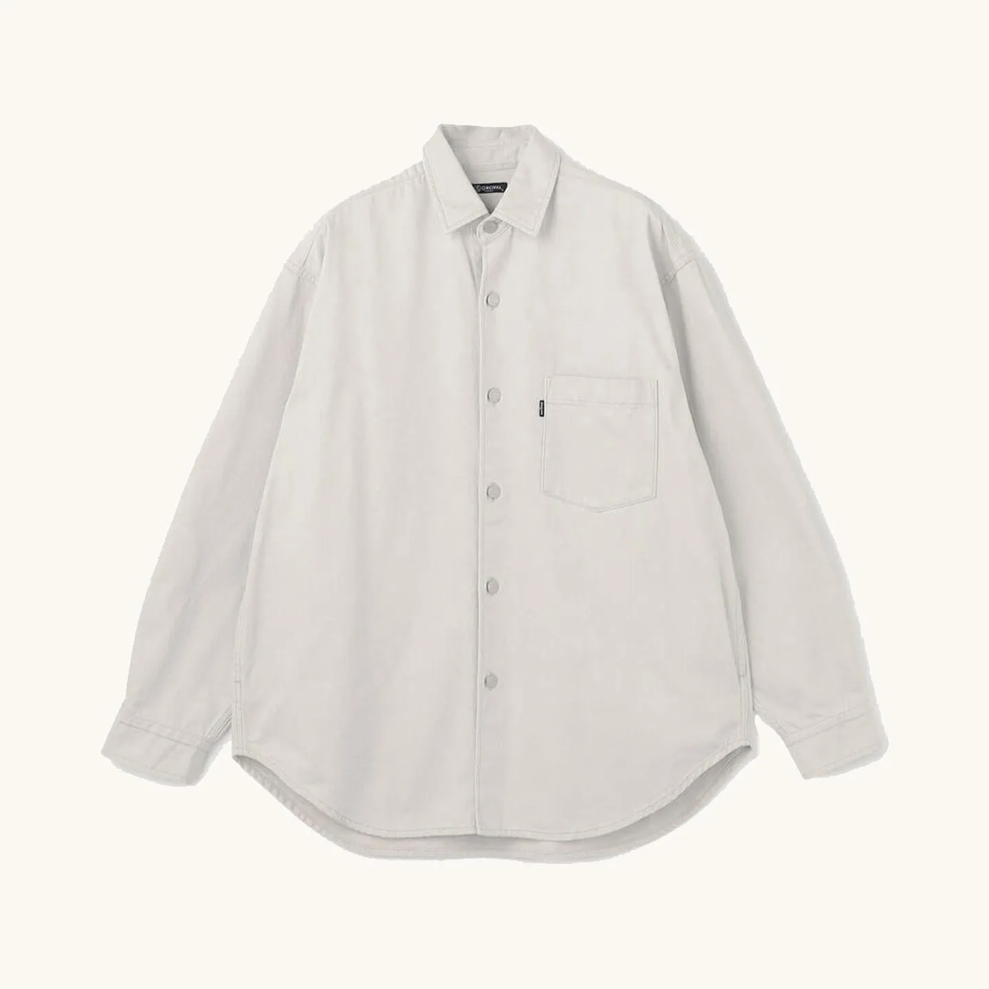 Denim shirt Jacket Light Greige 11oz 100% cotton Orcival