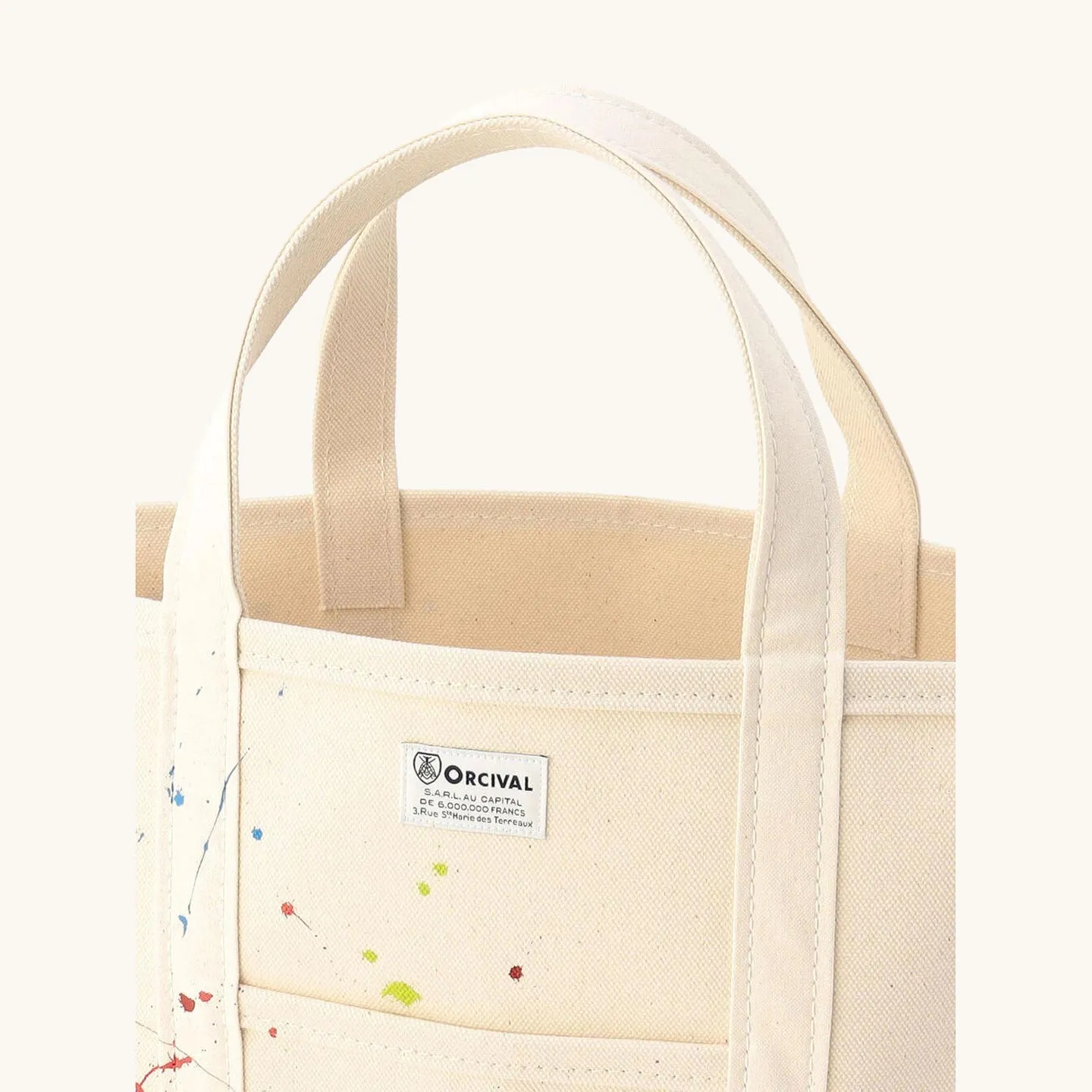 Painted canvas tote bag medium Orcival