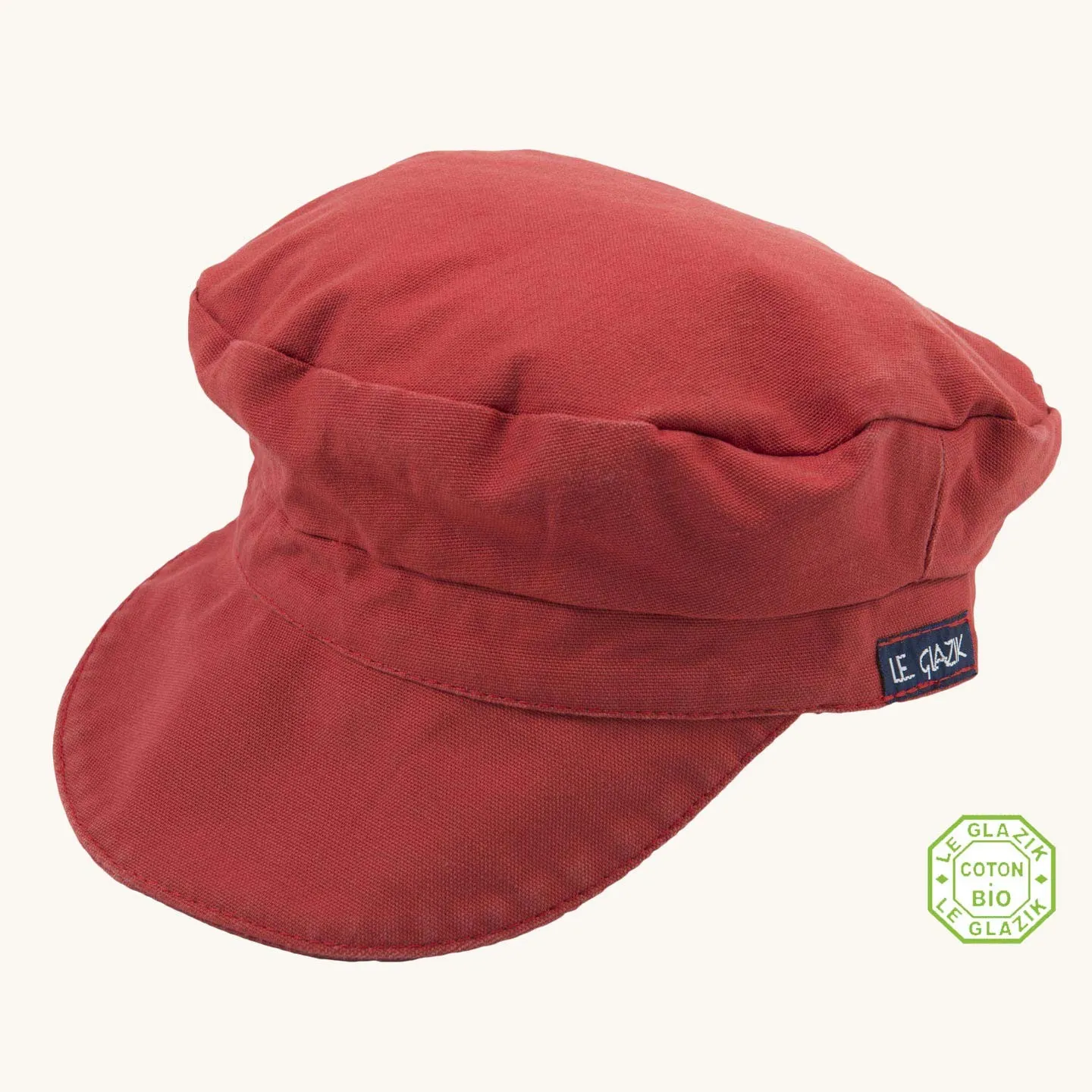 Casquette, l'authentique du marin breton coton bio Le Glazik Rouge