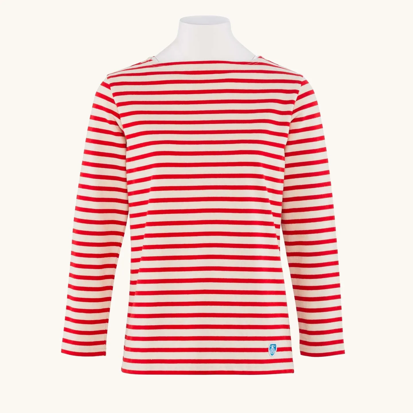 Striped shirt Ecru / Red, unisex Orcival Striped shirt Ecru / Red, unisex Orcival