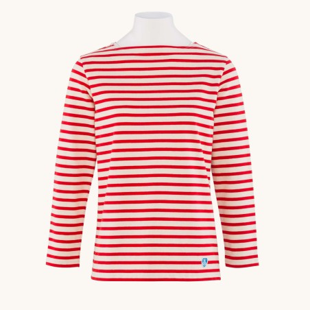 Striped shirt Ecru / Red, unisex Orcival