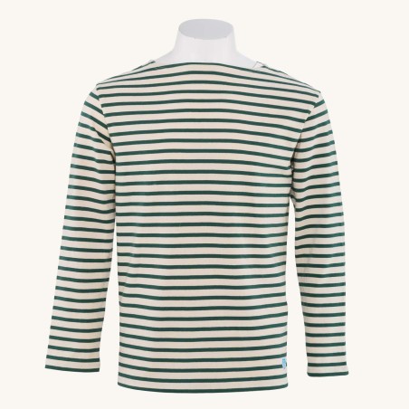 Striped shirt Ecru / Grass, unisex Orcival