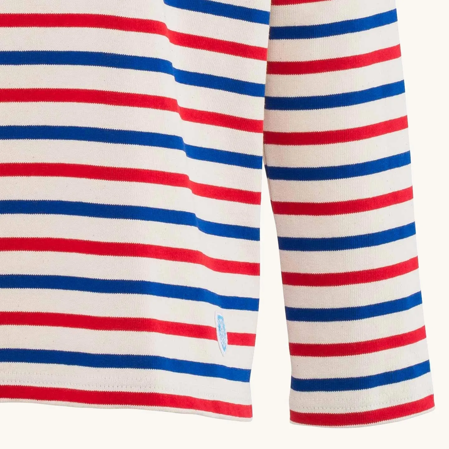 Women's Drop-Shoulders Striped shirt Ecru / Blue / Red Orcival