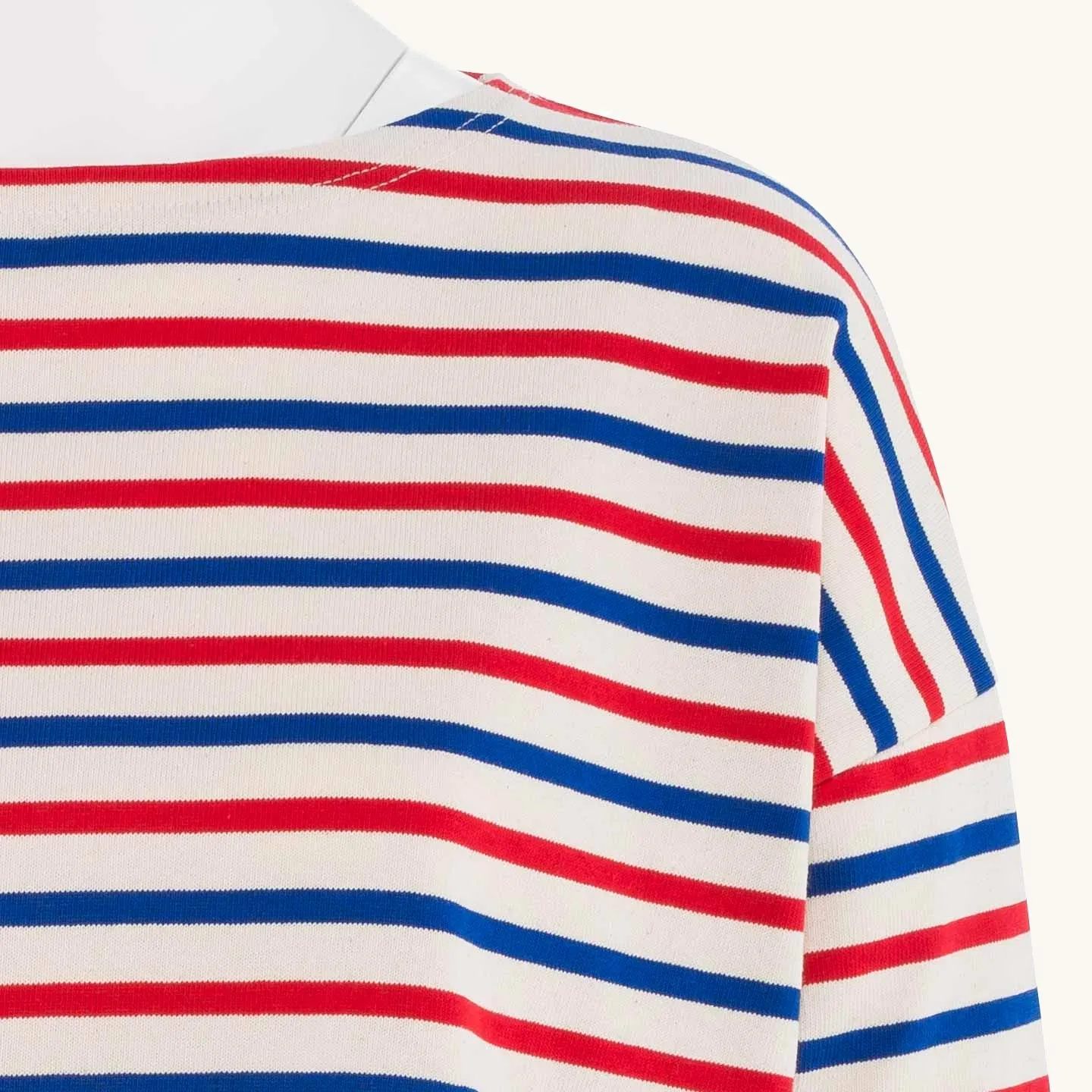 Women's Drop-Shoulders Striped shirt Ecru / Blue / Red Orcival