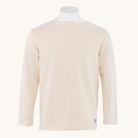 Basque shirt plain Ecru, unisex Orcival