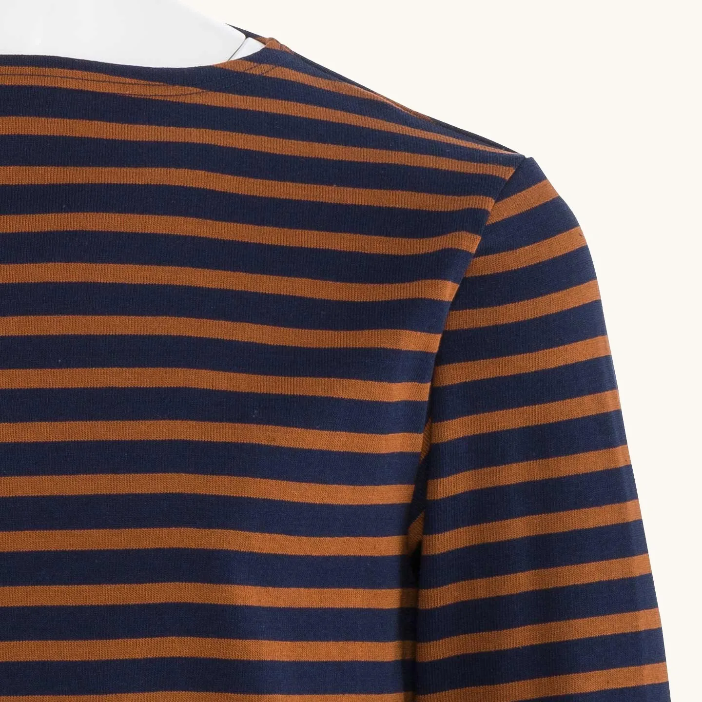 Striped shirt Navy / Hazelnut, unisex Orcival