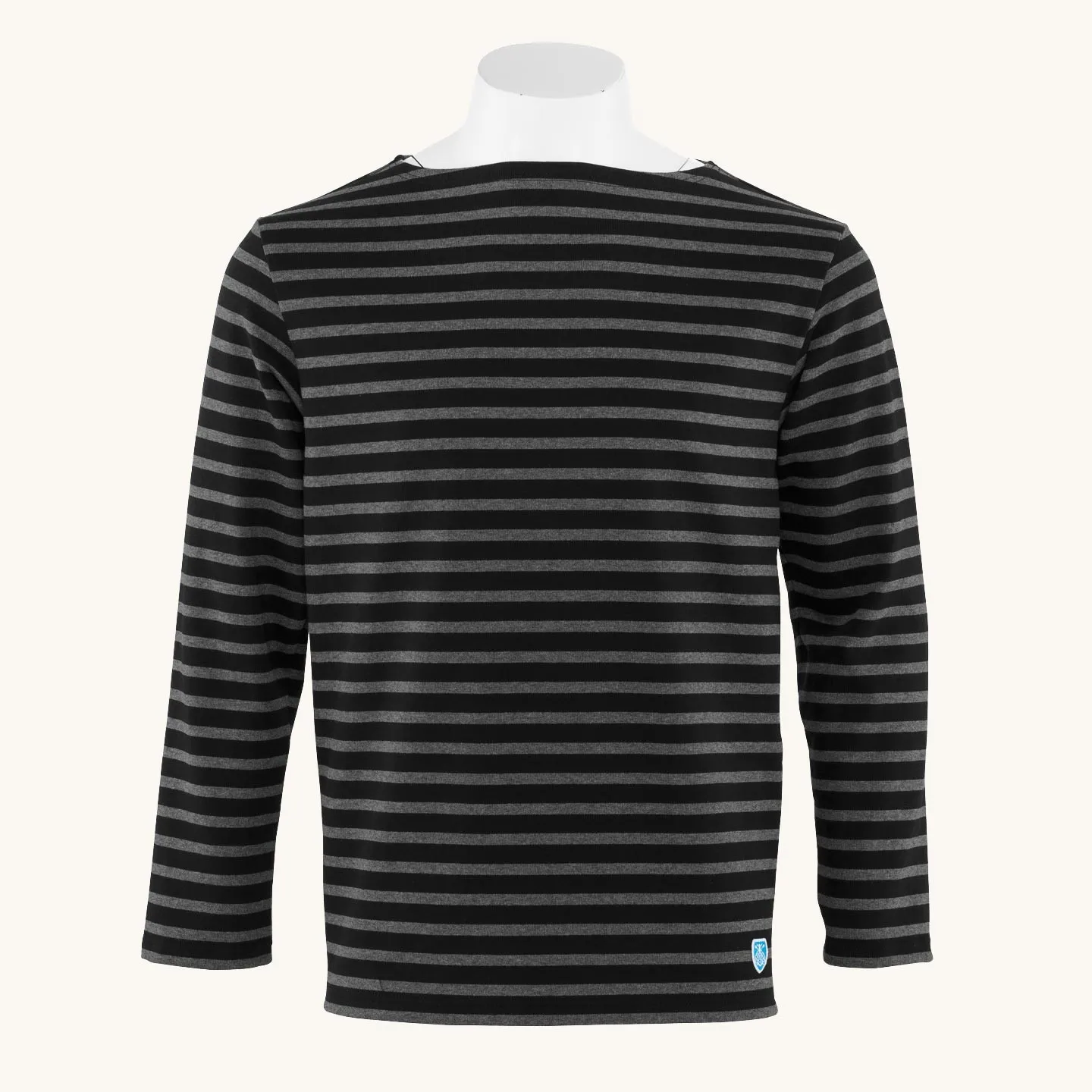 Striped shirt Darkness / Leaden Grey, unisex Orcival