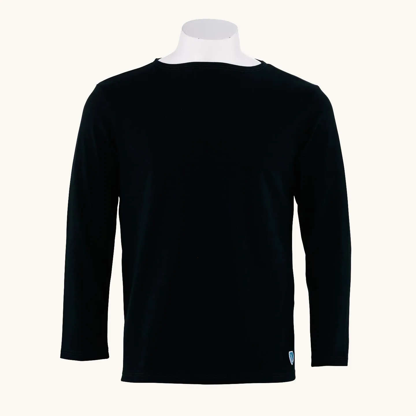 Breton shirt Plain Black, unisex Orcival