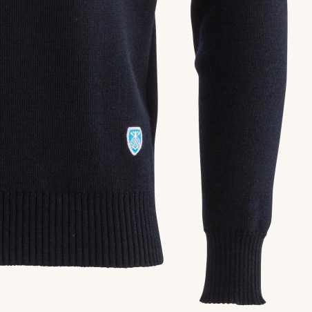 Pullover 100% pure wool Navy, unisex Orcival