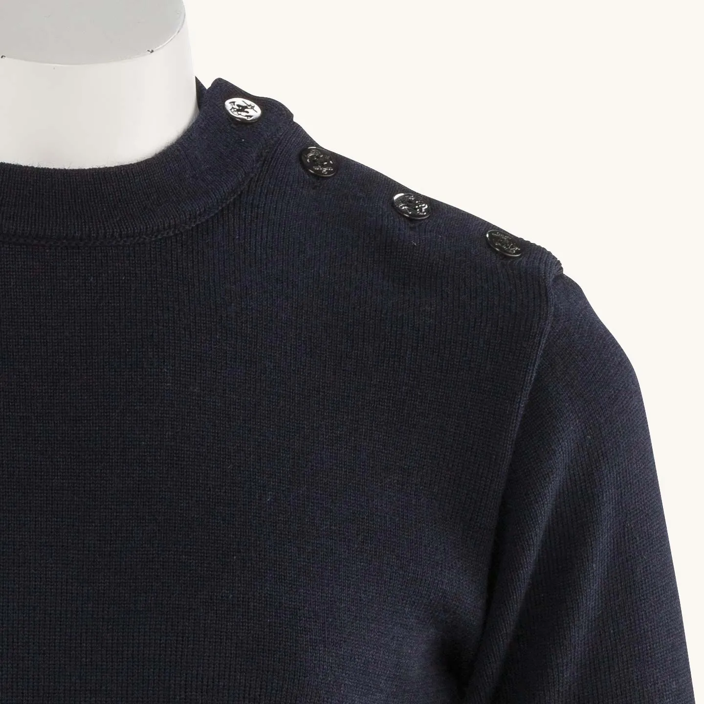Pullover 100% pure wool Navy, unisex Orcival