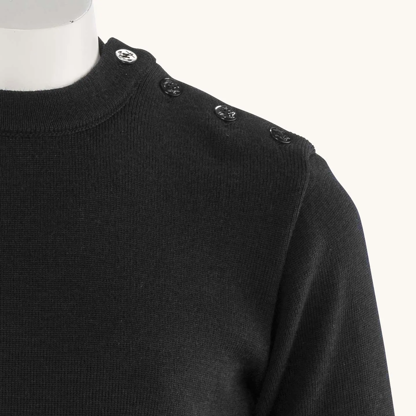 Pullover 100% pure woll Black, unisex Orcival