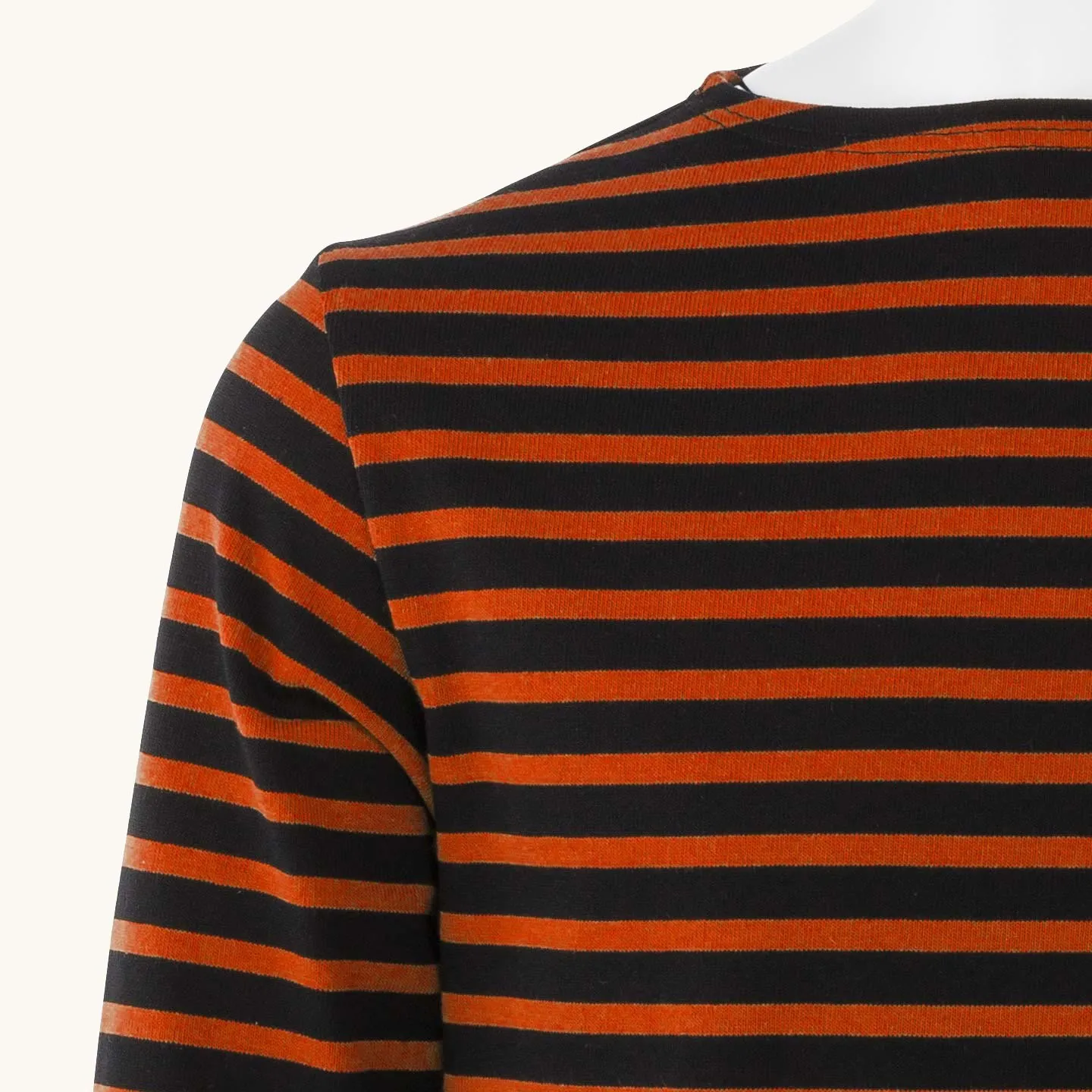 Striped shirt Marine / Sienne, unisex Orcival