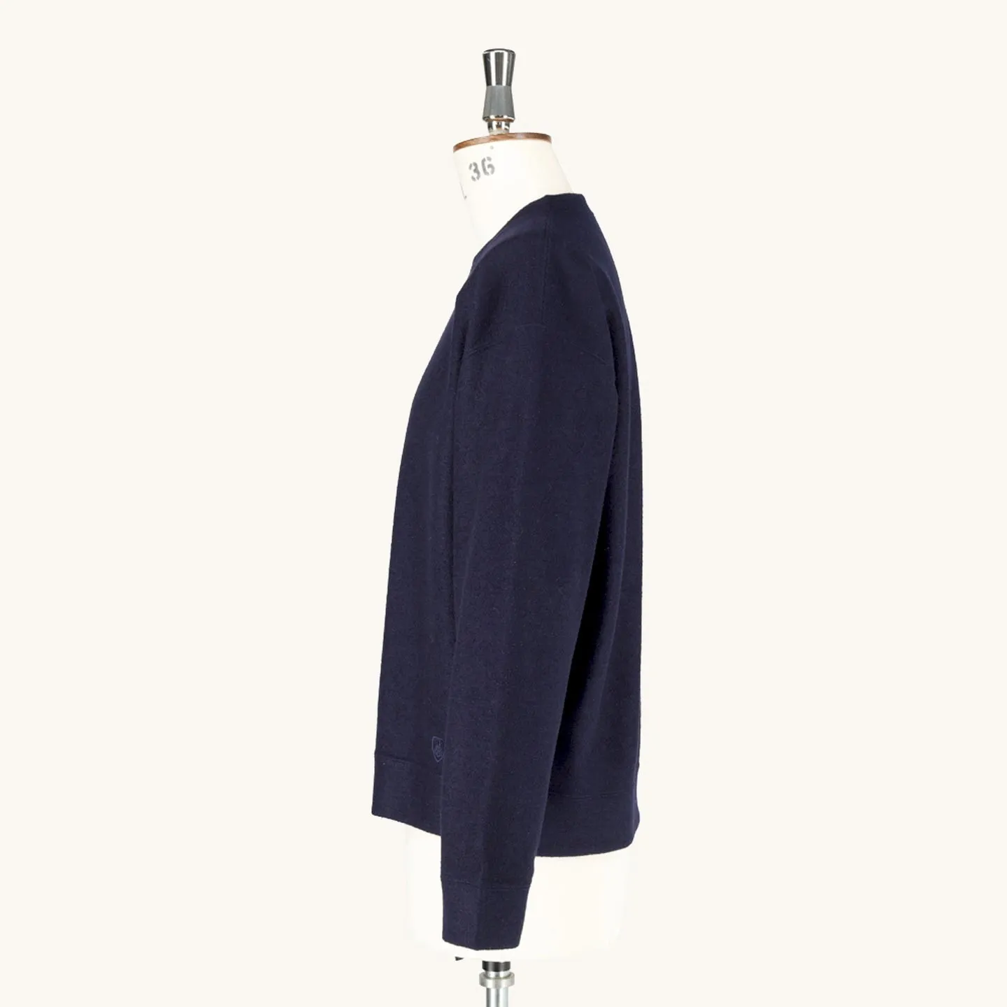 Wool Jersey Crew Neck Pullover Navy #OR-C0161 WJS Orcival