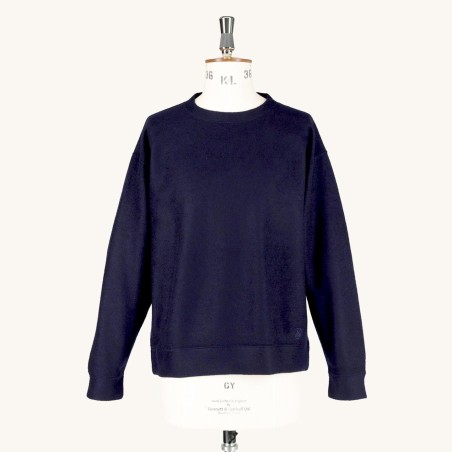 Wool Jersey Crew Neck Pullover Navy #OR-C0161 WJS Orcival