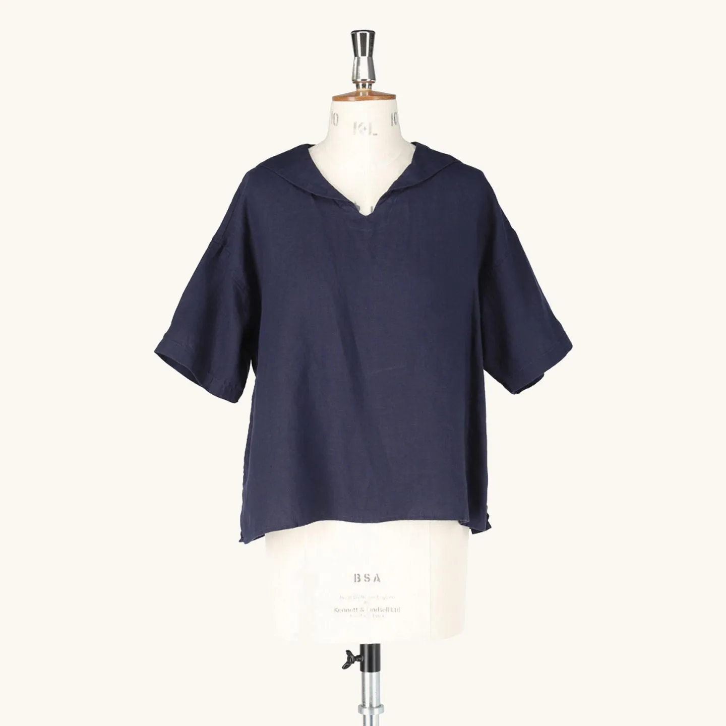 100% Linen Sailor Collar Tshirt #OR-B0056 YLM Orcival