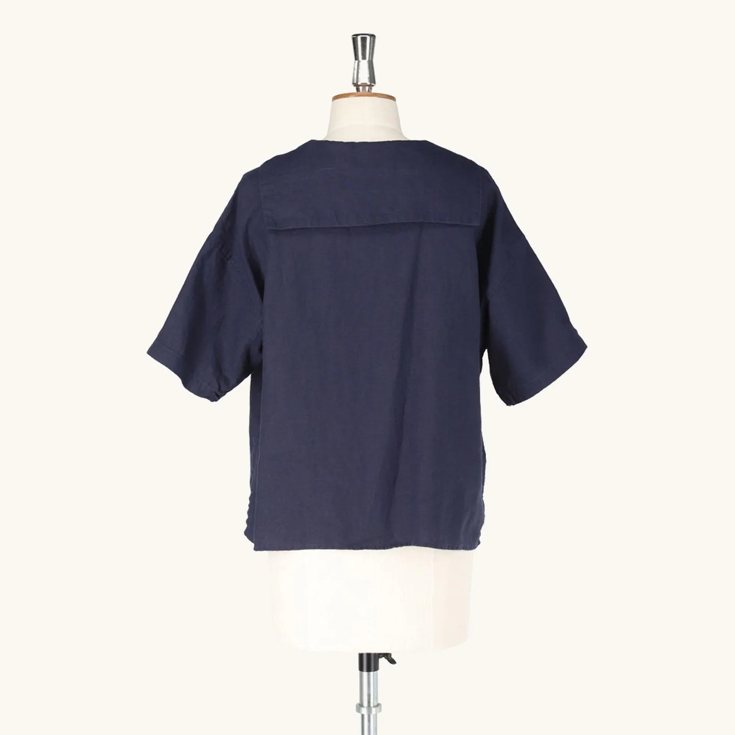 100% Linen Sailor Collar Tshirt #OR-B0056 YLM Orcival