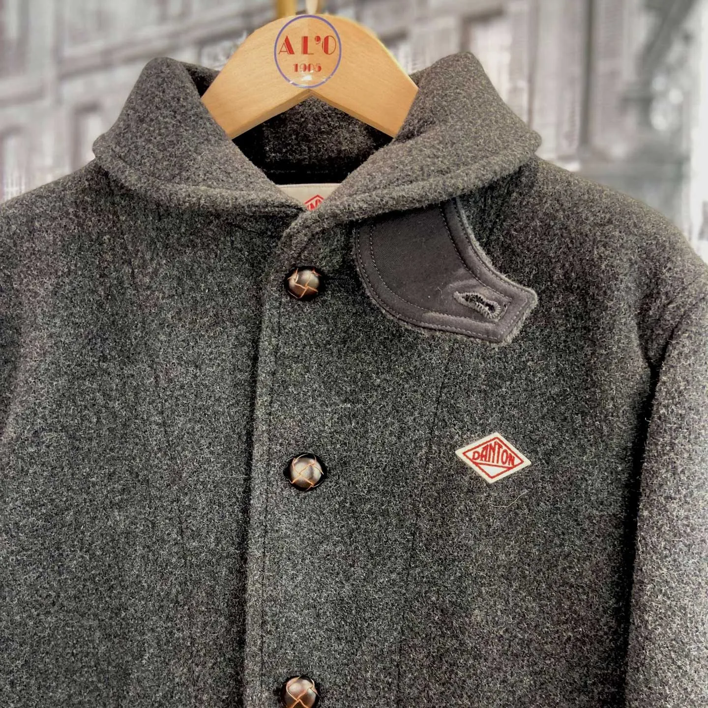 Wool Round Collar Coat Danton DT-A0032 WOP charcoal