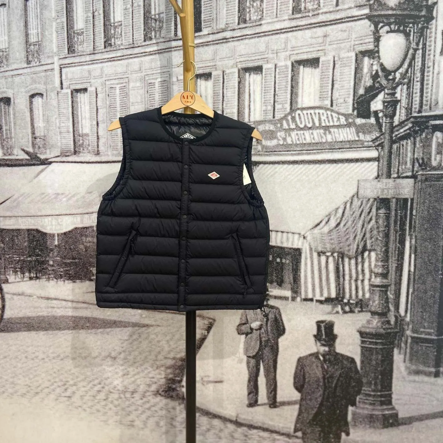 Shorter Inner Down Crewneck Vest Black Danton #DT-A0002 NNF Shorter Inner Down Crewneck Vest Black Danton #DT-A0002 NNF
