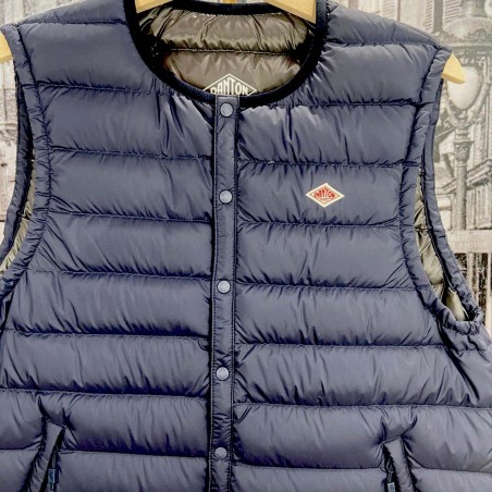 Inner Down Crewneck Vest Navy #DT-A0026 NNF Danton