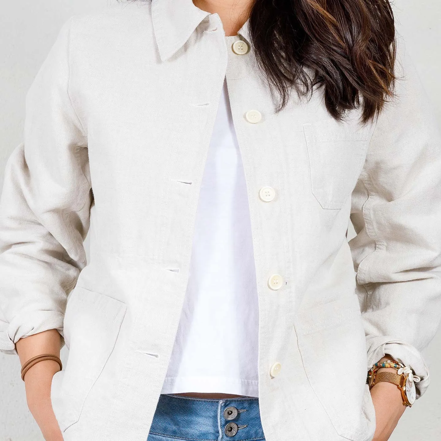 100% Organic Cotton twill ladies' workwear jacket / A L'O - 1905