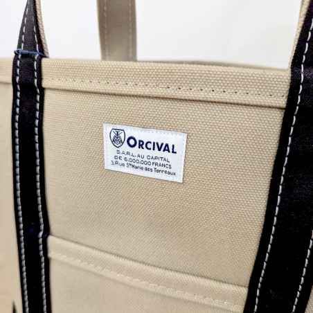 The Khaki-Black tote bag, in a small size, by Orcival
