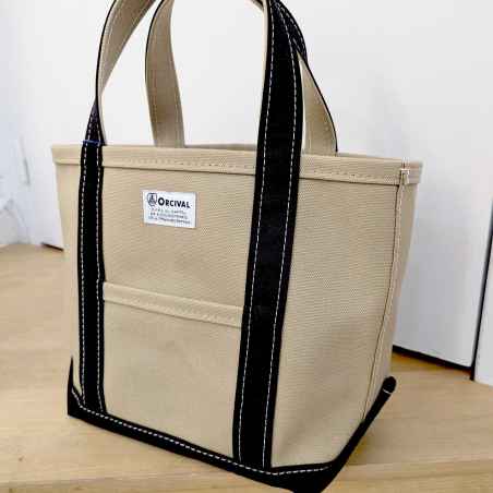 The Khaki-Black tote bag, in a small size, by Orcival