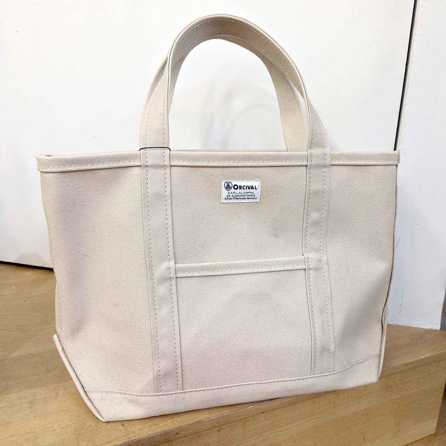 The Sand Beige tote bag, in a medium size, by Orcival