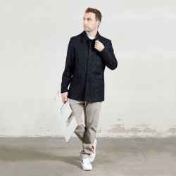 100% Wool melton french workwear jacket / A L'O - 1905 - Paris
