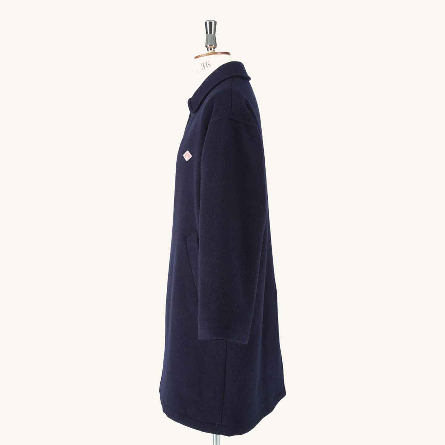 Navy Wool Pile Long Coat