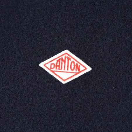 Navy Wool Pile Long Coat