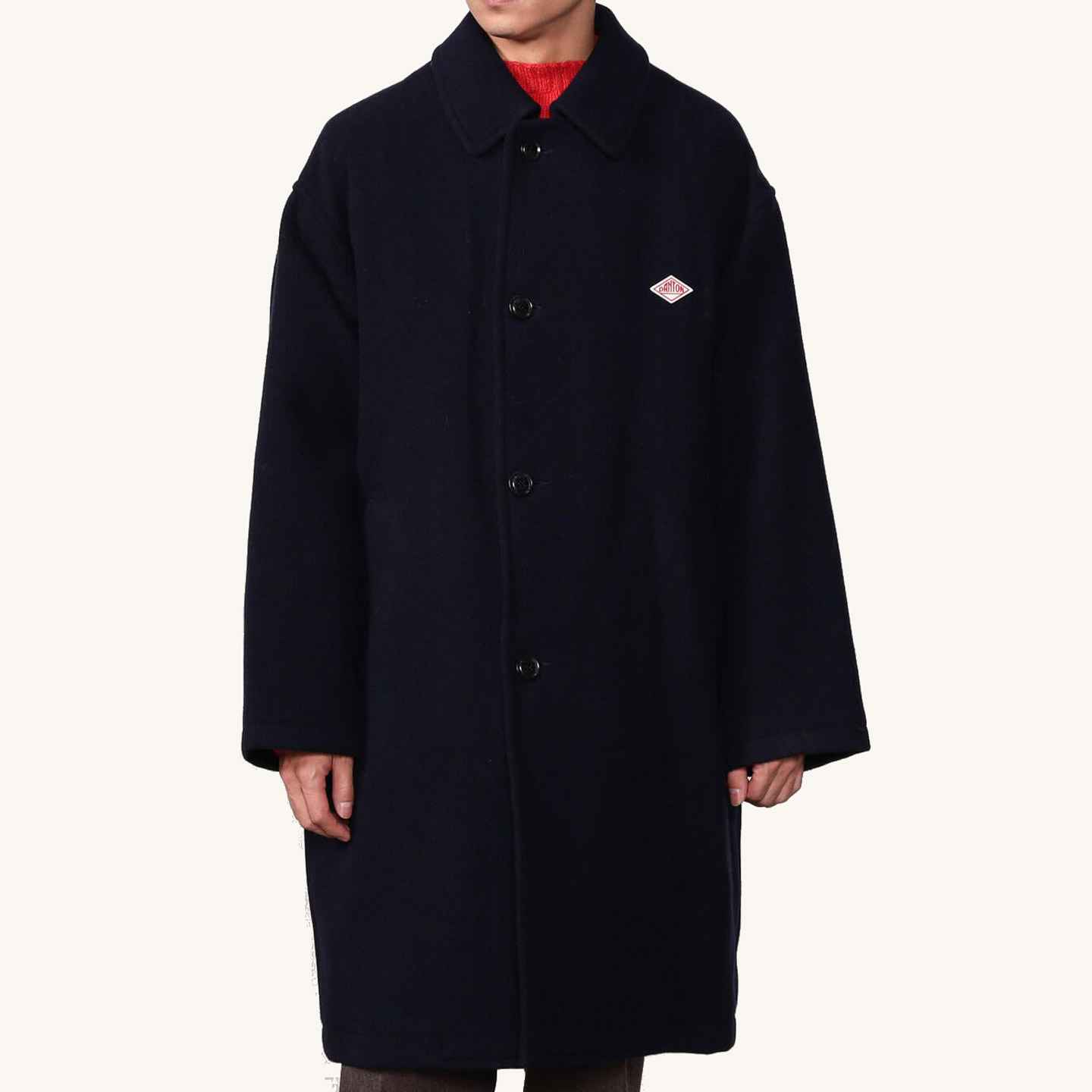 Navy Wool Pile Long Coat Navy Wool Pile Long Coat