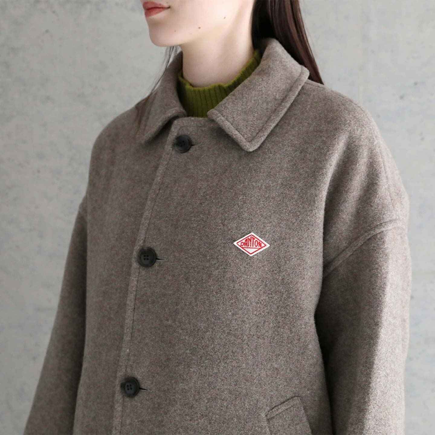 Beige Wool Pile Long Coat Danton